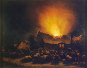 Egbert van der Poel - Fire in a Village 